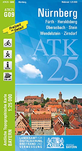 ATK25-G09 Nürnberg (Amtliche Topographische Karte 1:25000): Fürth, Heroldsberg, Oberasberg, Stein, Wendelstein, Zirndorf (ATK25 Amtliche ... Freizeitpark, Tennenlohe, Burgfarrnbach